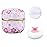 Qopoto Body Powder Puff and Container for Dusting Powder, Women Powder Puff and Powder Case for Bath and Travel (Light Pink)