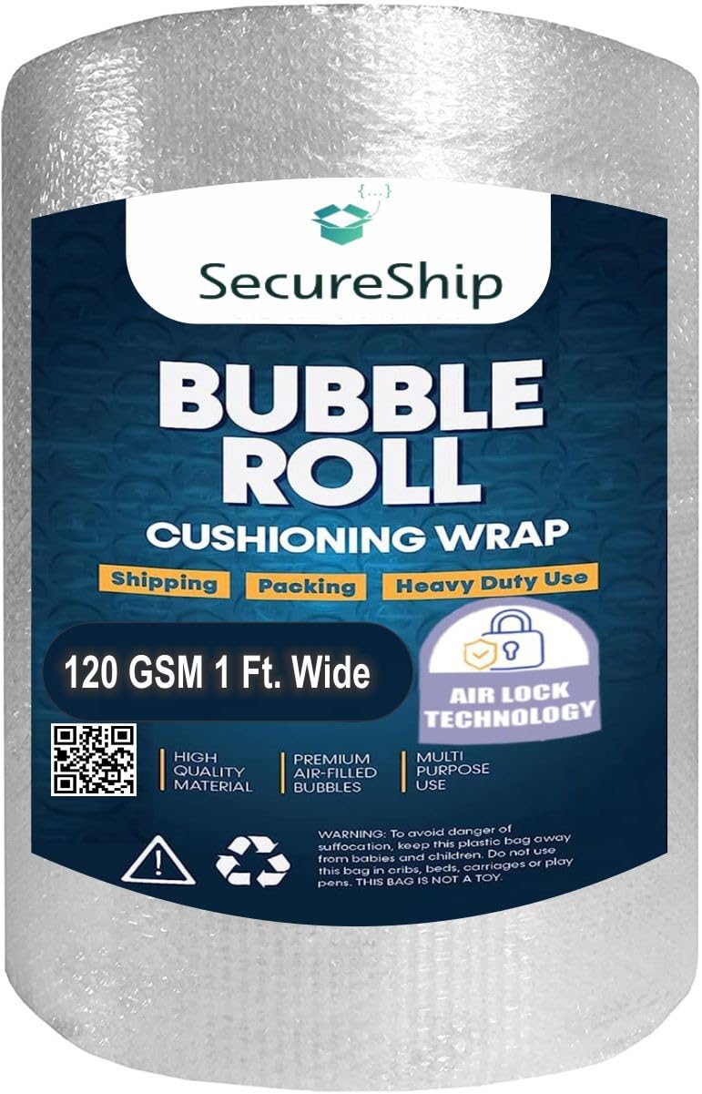 SecureShip 120 Gsm 1 FT (12 Inch) Wide Protective Bubble Wrap Roll for Safe Shipping and Packaging (100 Meter x 320 FT) (B0CLZZFLR4) Amazon Price History, Amazon Price Tracker