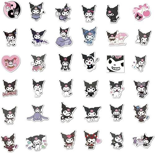 Miniatura 3 de Kuromi - Paquete de 50 calcomanías kawaii para botellas de agua laptop álbum de recortes diario calcomanías de vinilo impermeables calcomanías de