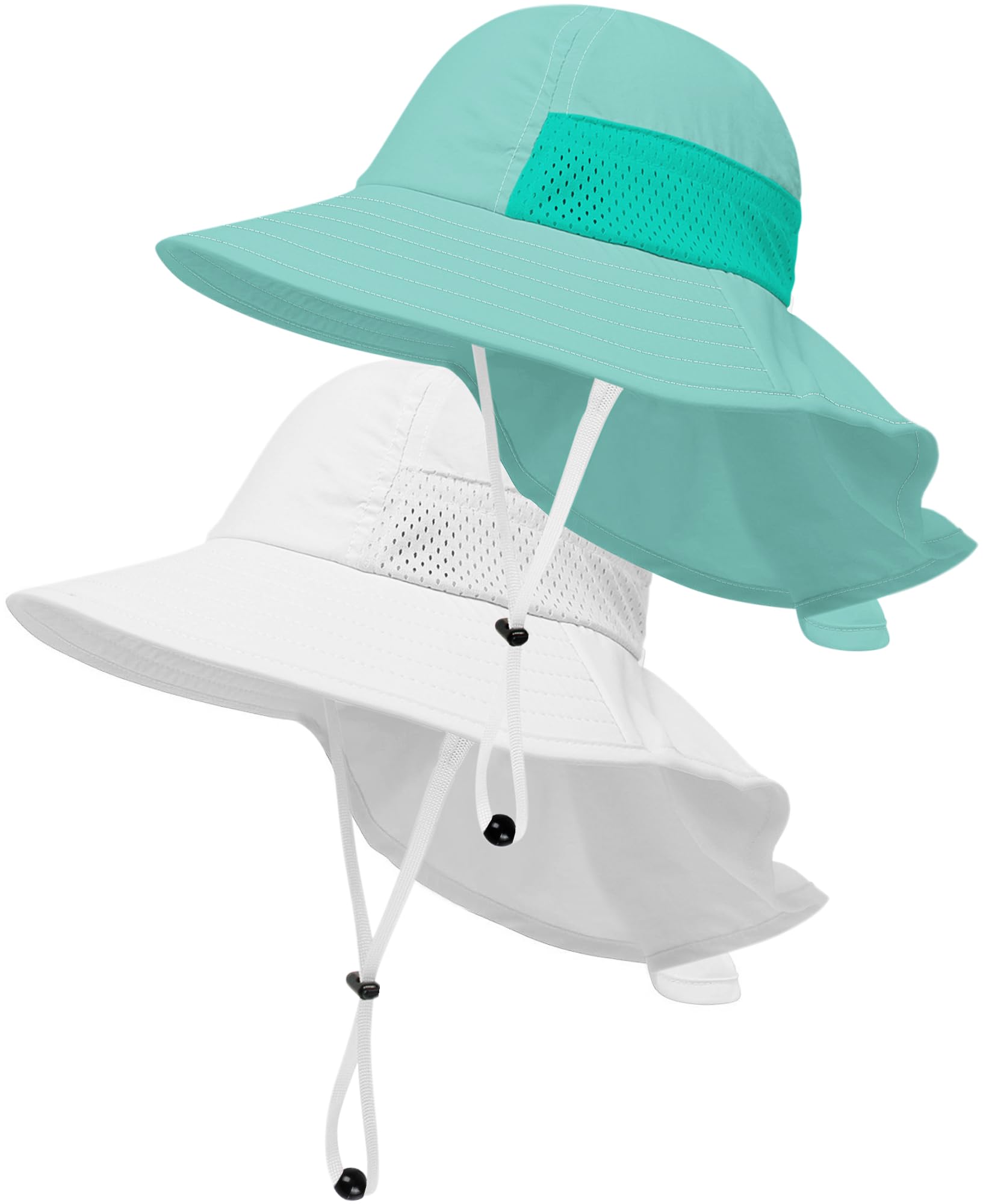 Toddler Baby Sun Hat Kids Summer Beach Essentials Adjustable Beach Hats with Bucket Wide Brim for Boys Girls Age 0-14 Years