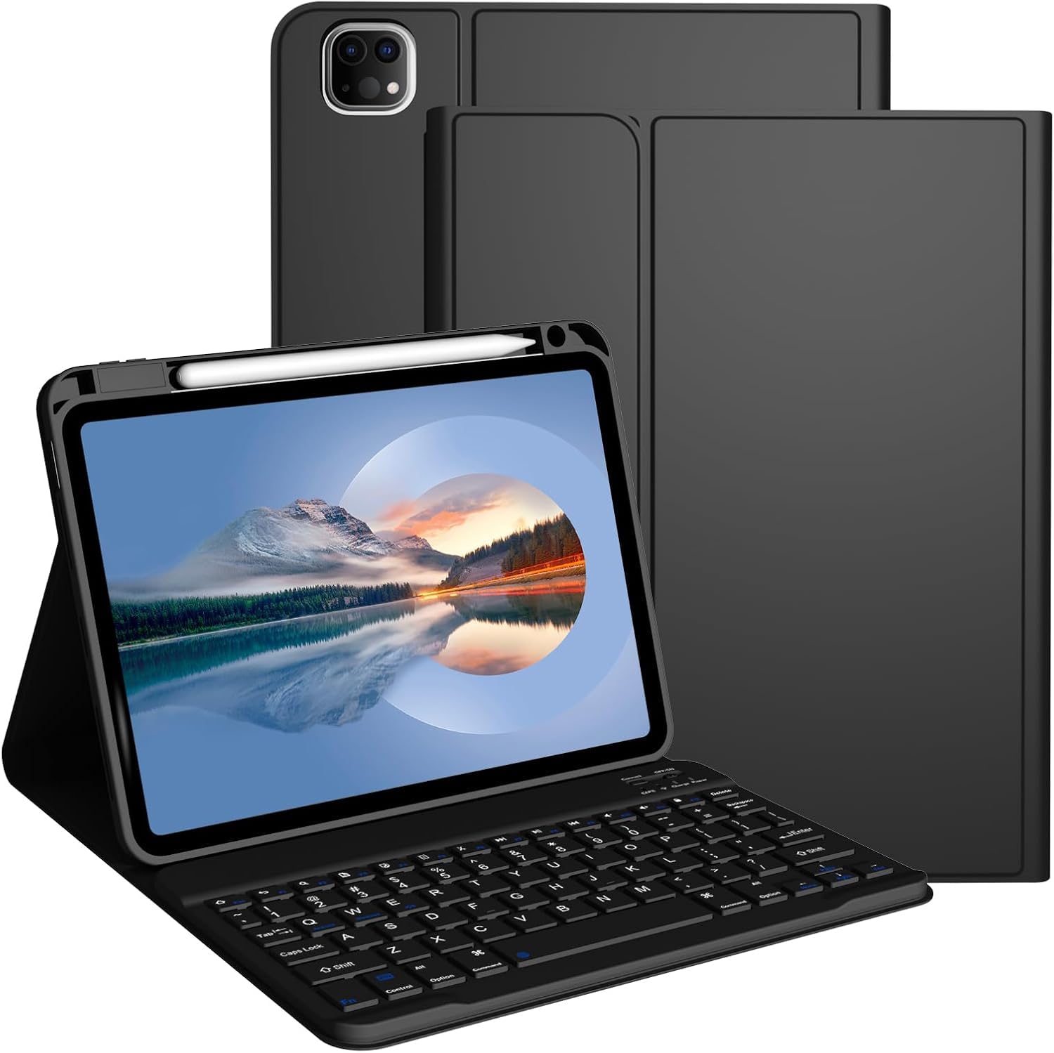 typecase Keyboard for iPad Air 11 (M3/M2, 2025/2024), Pro 11 (4th/3rd/2nd/1st Gen) & iPad Air 5th/4th with Multi Viewing Angle, PU Leather, Magnetic Detachable Wireless Keyboard case, Pencil Holder