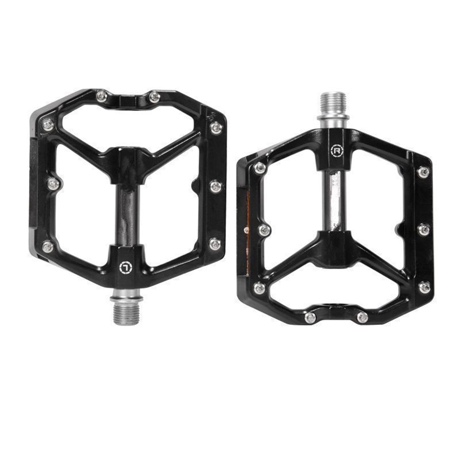 MKBHD Odblaskowe pedały rowerowe Ultralekkie uszczelnione łożyska Pedały szosowe BMX MTB Antypoślizgowe wodoodporne pedały rowerowe(MZ-930 Black gray)