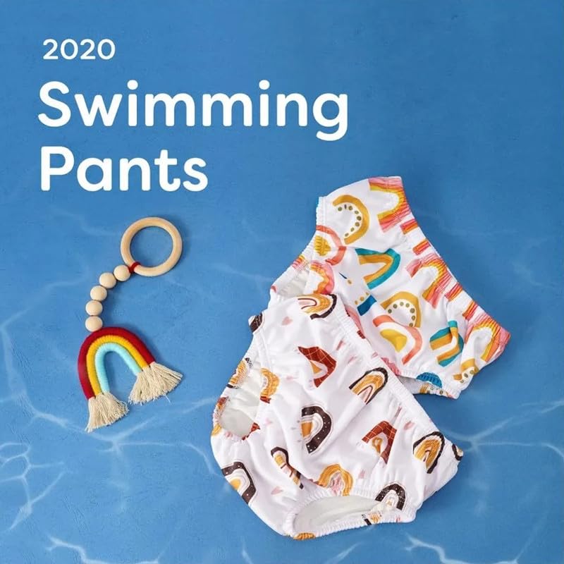 Chinmay Kids Baby 3 Swim Diaper Combo Waterproof Reusable Leakproof Adjustable Pool Pant for Infant Boys Girls Swimsuit, Age Group - (4 Months - 3 Years) | Blue-Light Blue-Purple 1