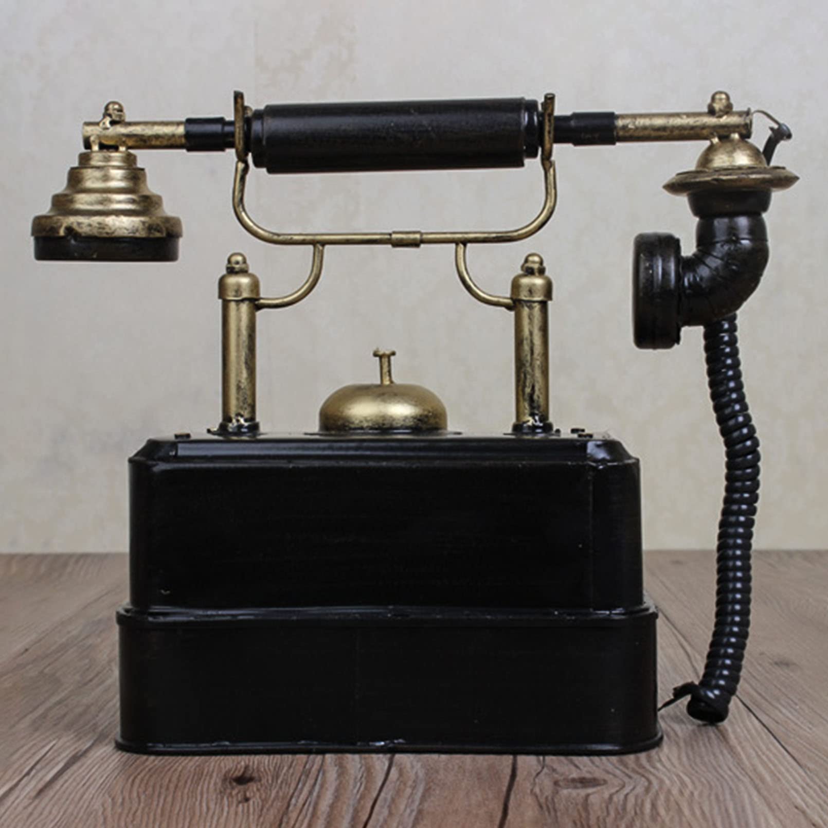 Teléfono con cable antiguo, teléfono fijo decorativo único para el hogar, oficina, tiendas, accesorios de fotografía