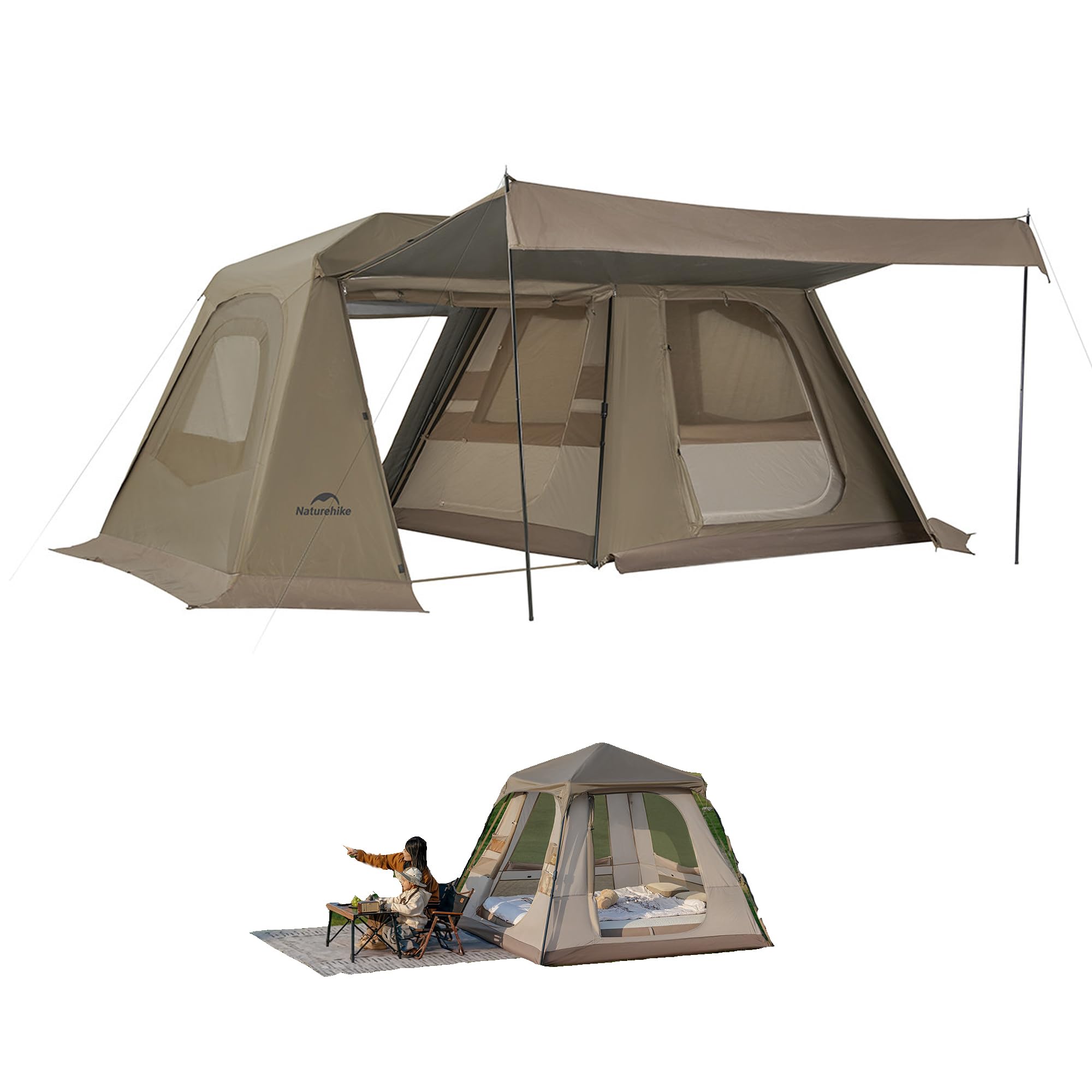 NATUREHIKE キャンプテント Amazon.co.jp: Naturehike Village NEO ロッジテント 38㎡ ワンタッチ