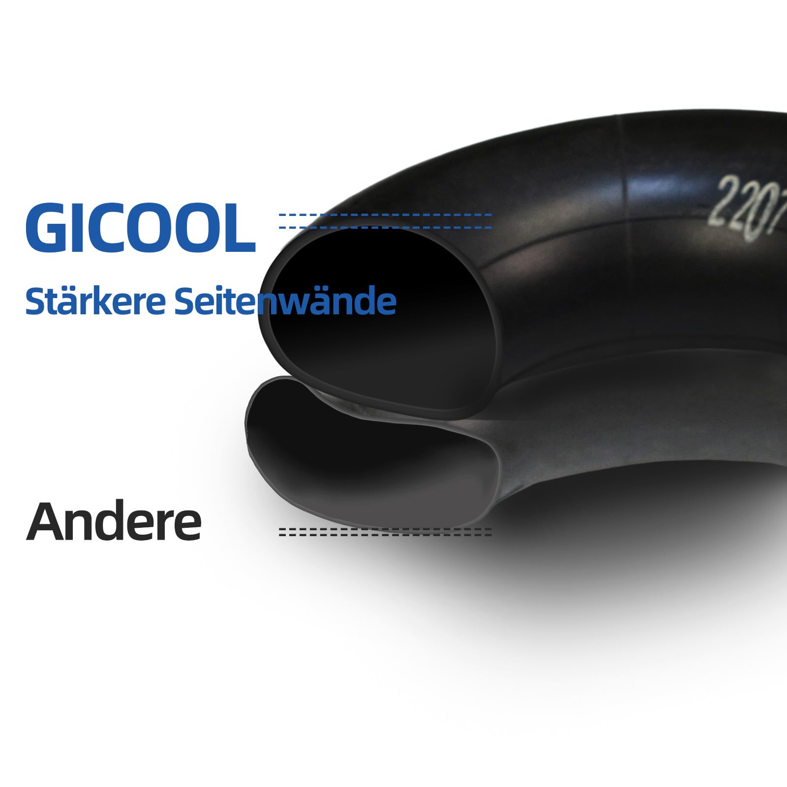GICOOL 16x6,50-8, 16x7,50-8 Schlauch, 2er-Pack mit TR-13-Ventil, für hohe Beanspruchung, für Rasenmäher, Traktoren, Golfwagen, Gartenanhänger und mehr