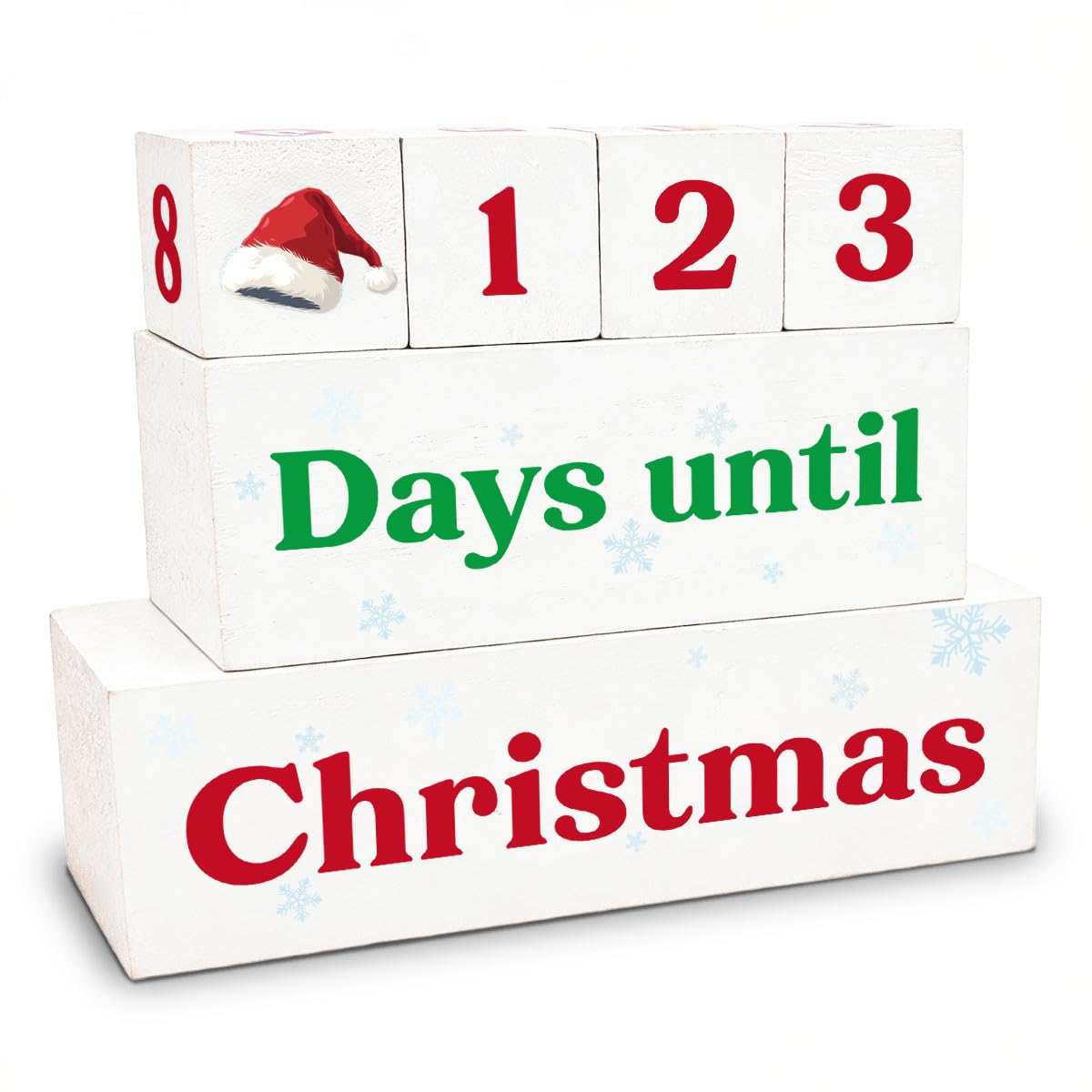 6 Pcs Christmas Countdown Calendar Wooden Blocks Desk Decoration