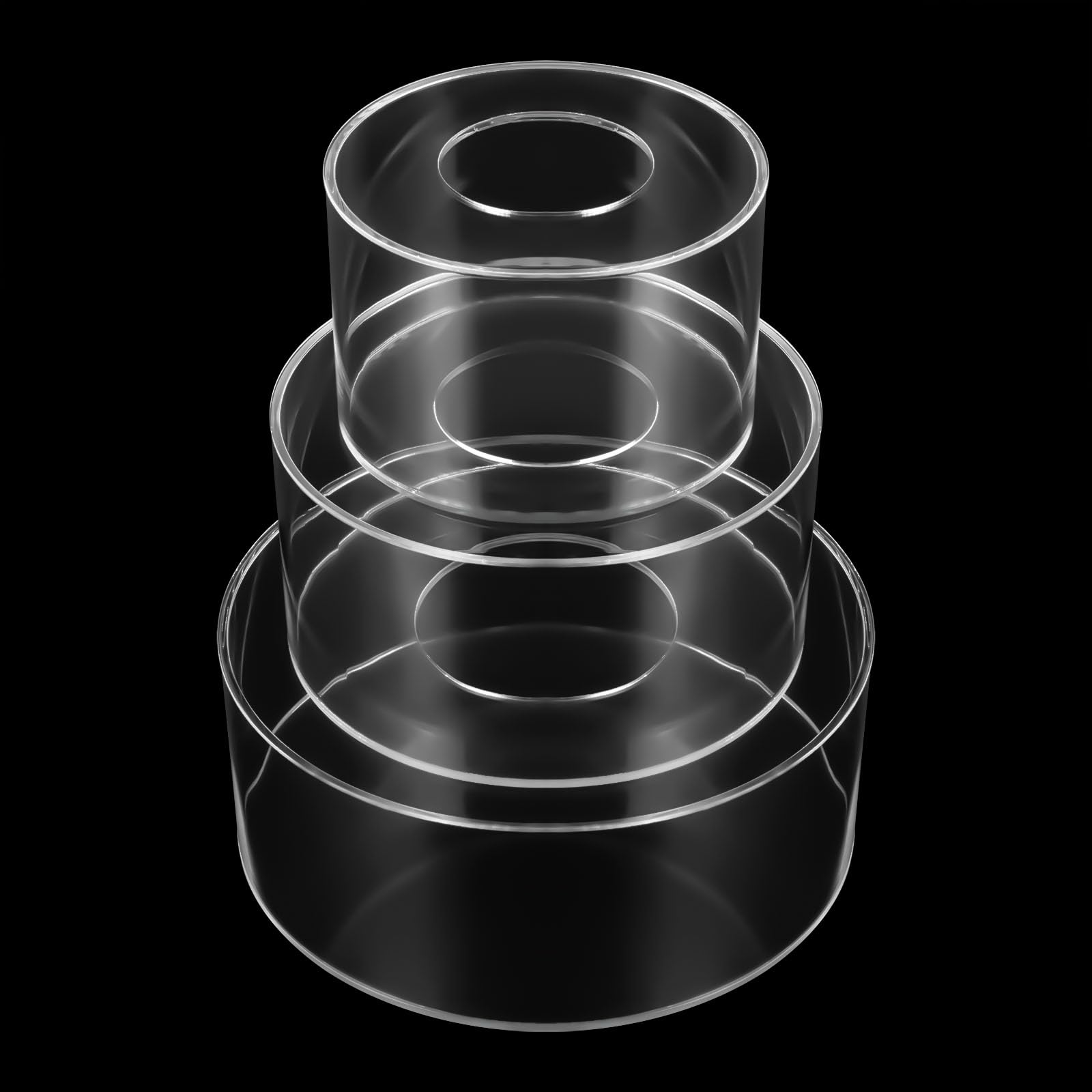 Acryl Befüllbarer Kuchen Stand mit 3 LED-Lichtstreifen, Tortenständer Round Kuchentrenner Backzubehör Klar Cake Stand Zylinder Display Riser Box für Hochzeiten Geburtstage geschäftliche Hotels
