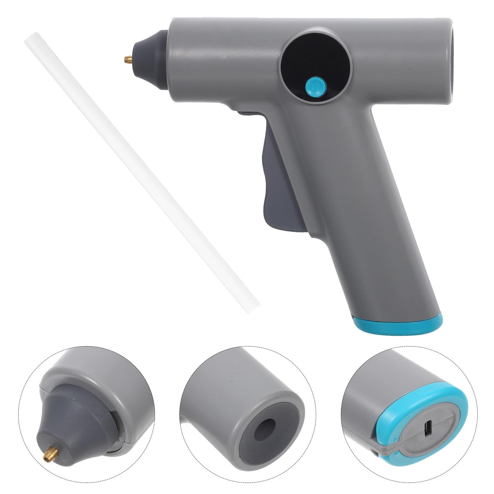 Pistola per Colla Caldo senza Fili con Controllo Digitale della Temperatura, Design Compatto in Plastica, Ricaricabile e Adatta per Artigianato e Riparazioni Fai-da-te