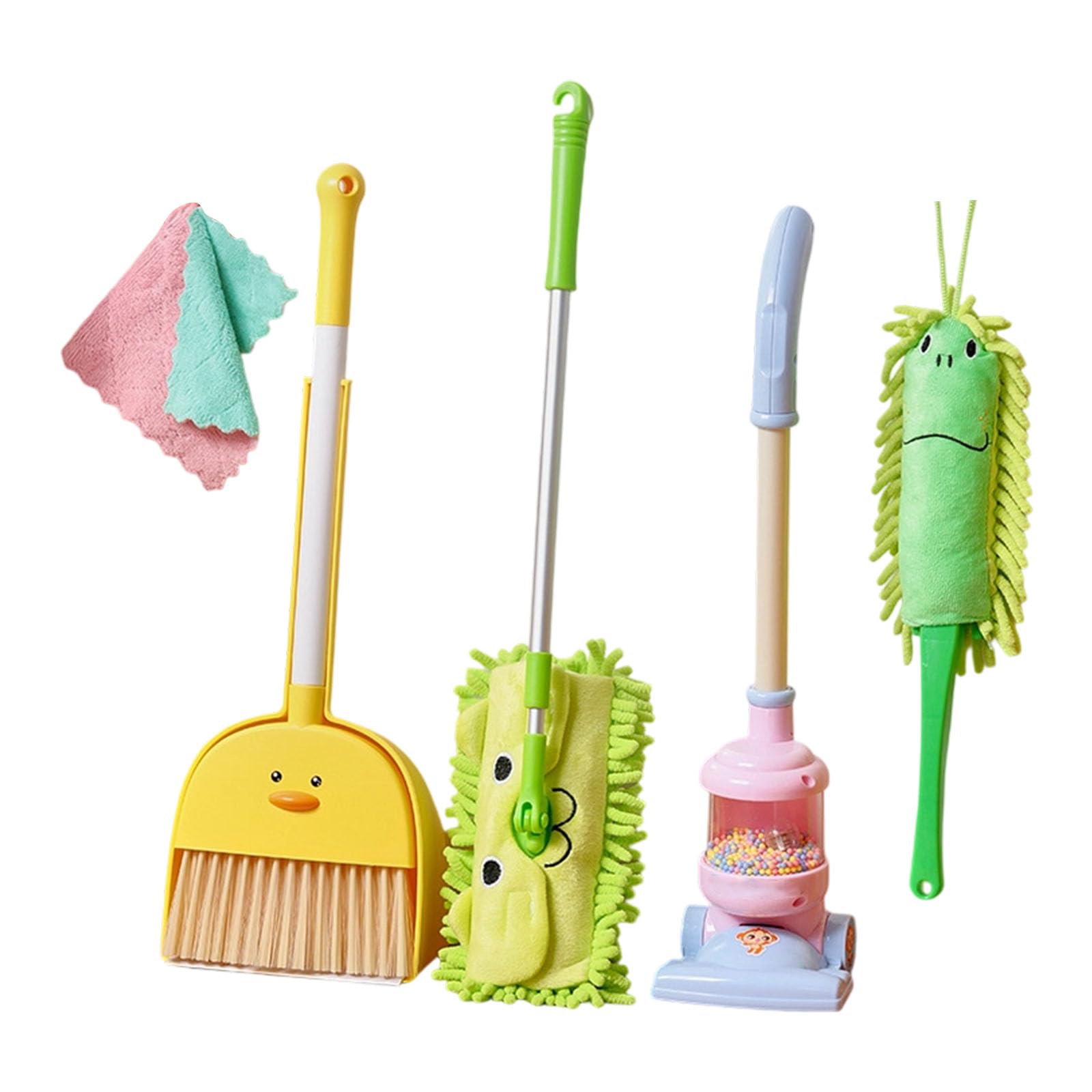 Jeu éducatif pour enfants de 3 ans et plus - Outils de nettoyage réalistes avec balai Broom - Développement des capacités motrices - Jouet en plastique sûr
