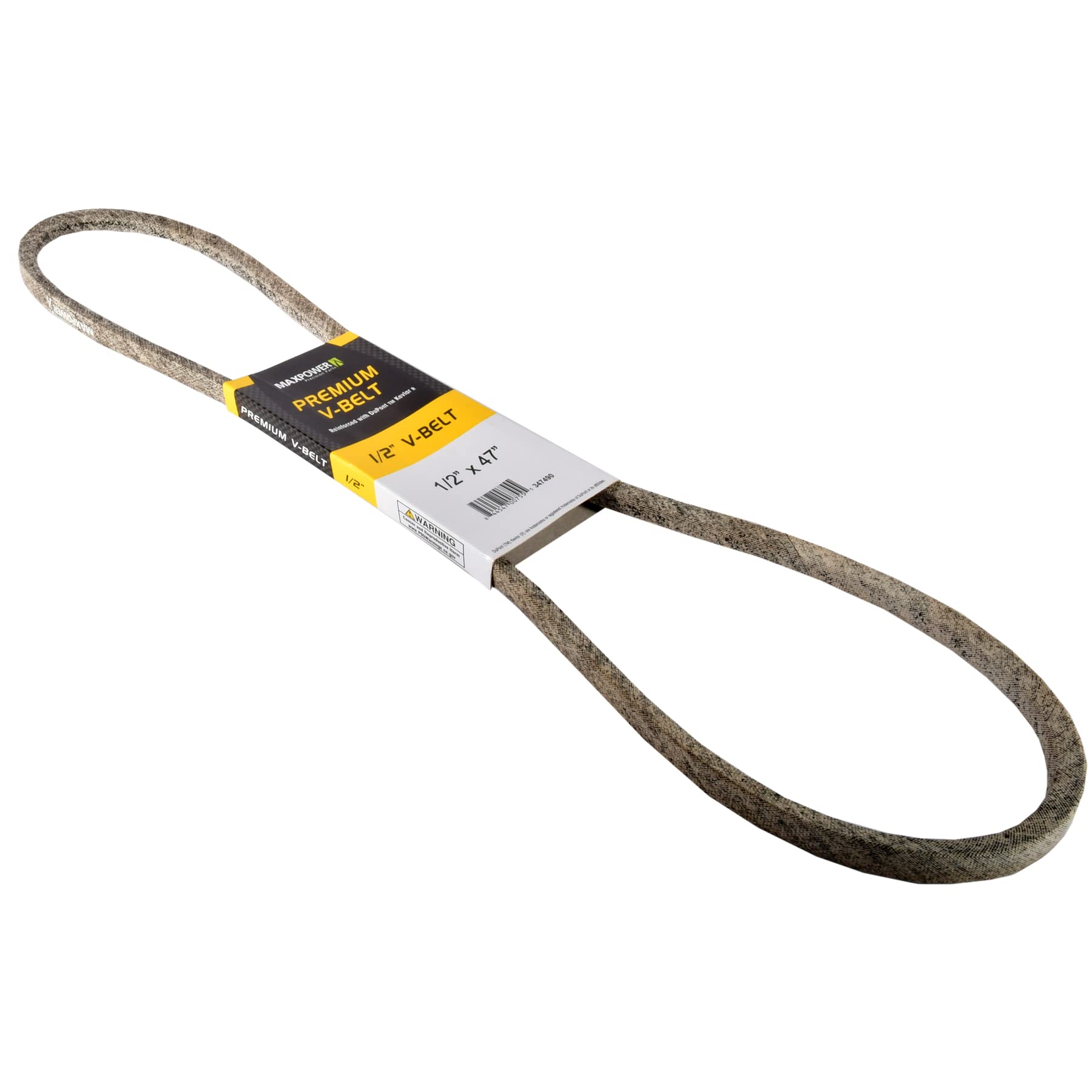 Maxpower 347490 Premium Belt Reinforced with Kevlar Fiber Cords, 1/2" x 47", Beige - Image 2