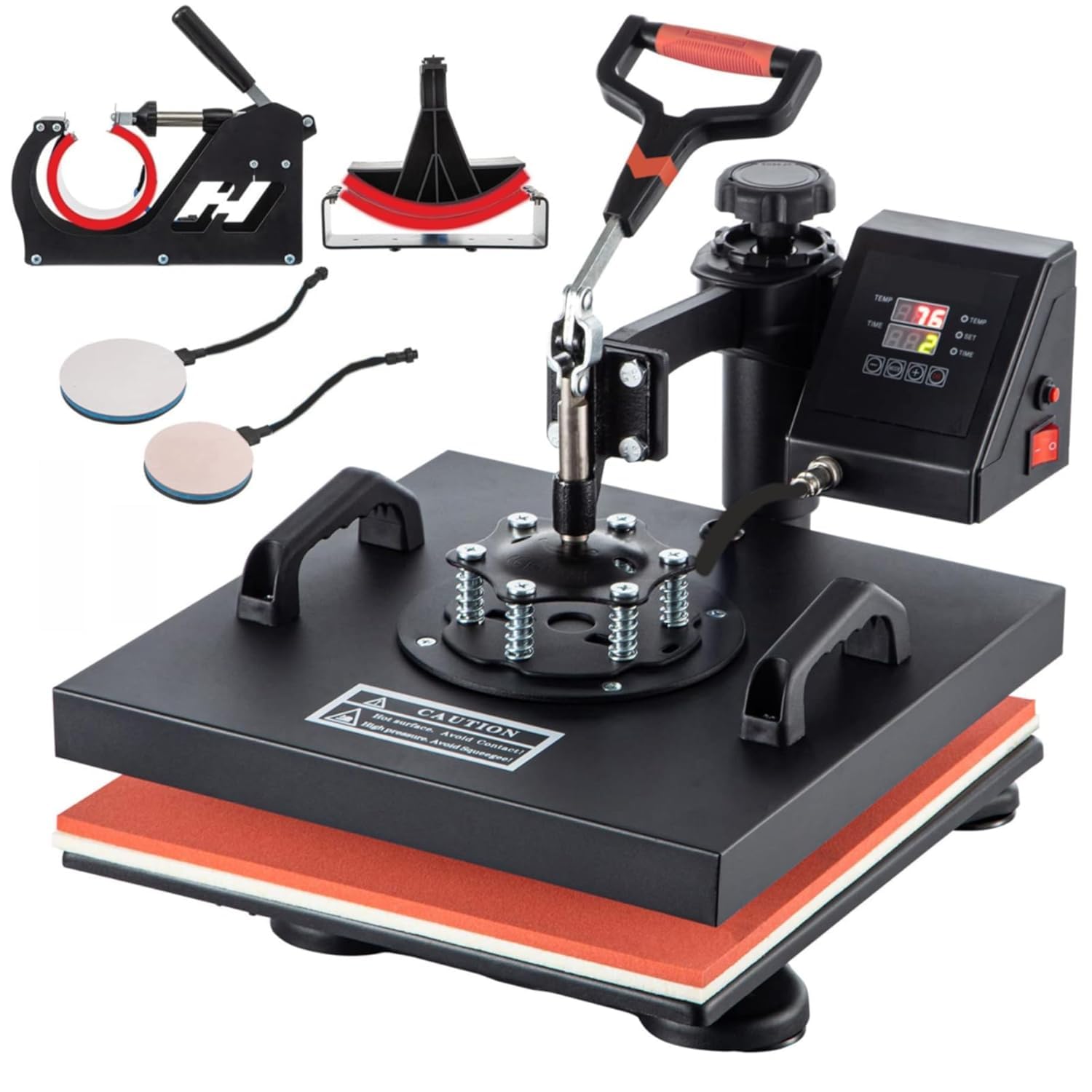 DRD SQUARE 5 in 1 Heat Press Machine Digital Multi Functional Machine for Vinyl Printing Machine for T-Shirts,Sublimation,Plate Heat Press Machine 12x15 Inch | DTF PRIINTING | Vinyl Printing | Mug-picture-27