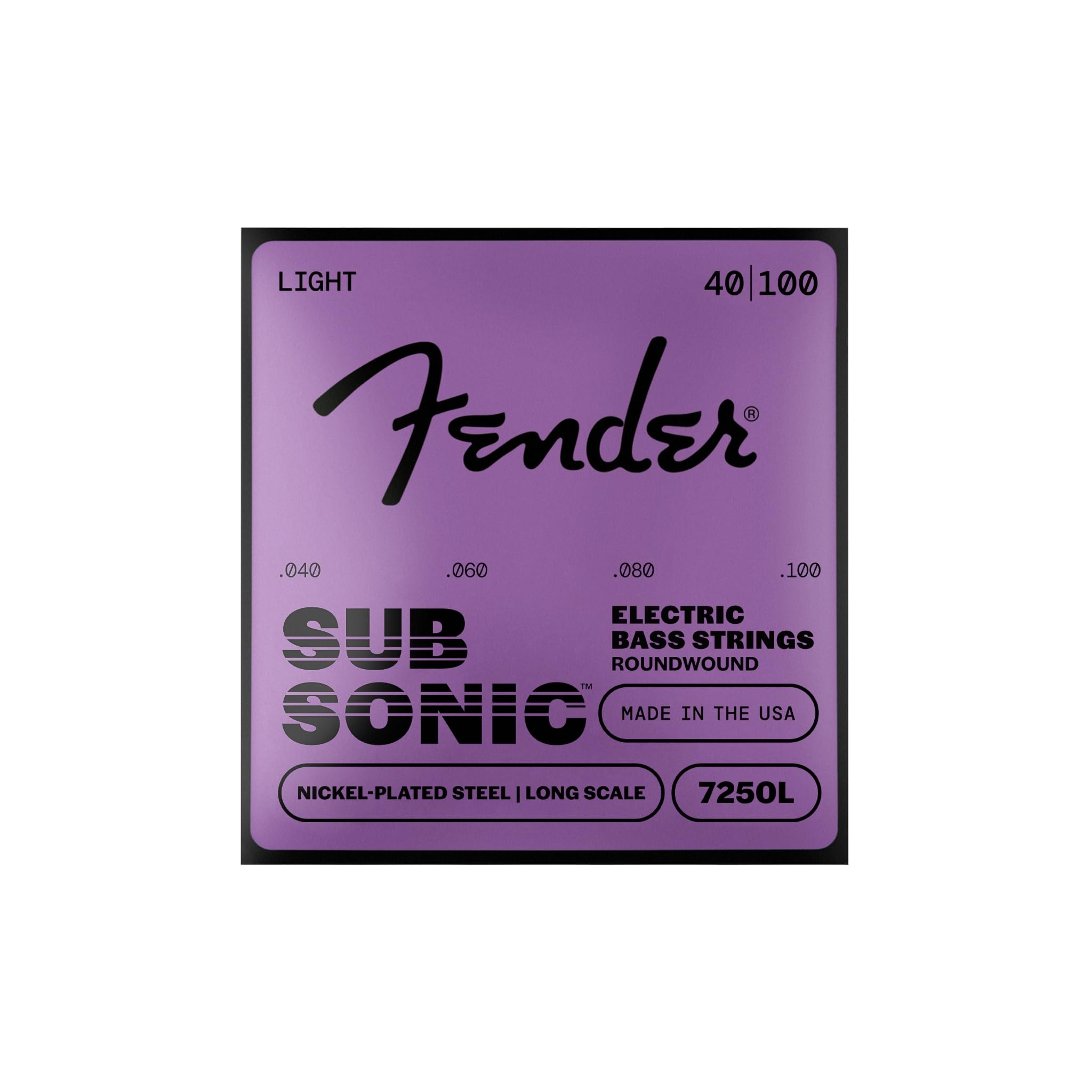Fender String Set For Electric Bass-7250L (040/100) - Nickel Plated,0737250403