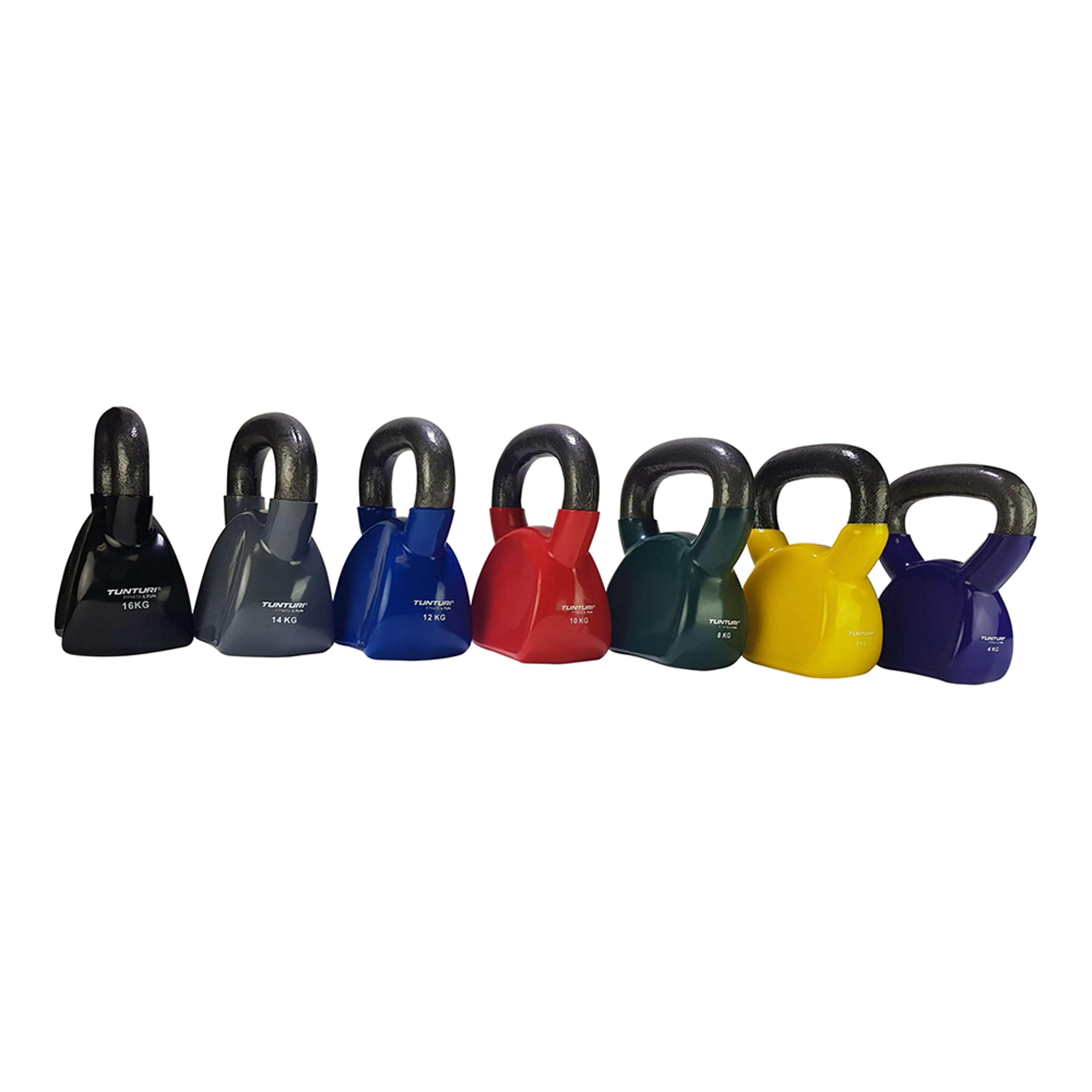Tunturi Kettlebells Pesa Rusa Vinilo 14kg, Gris, Unisex Adulto, Grey, 1