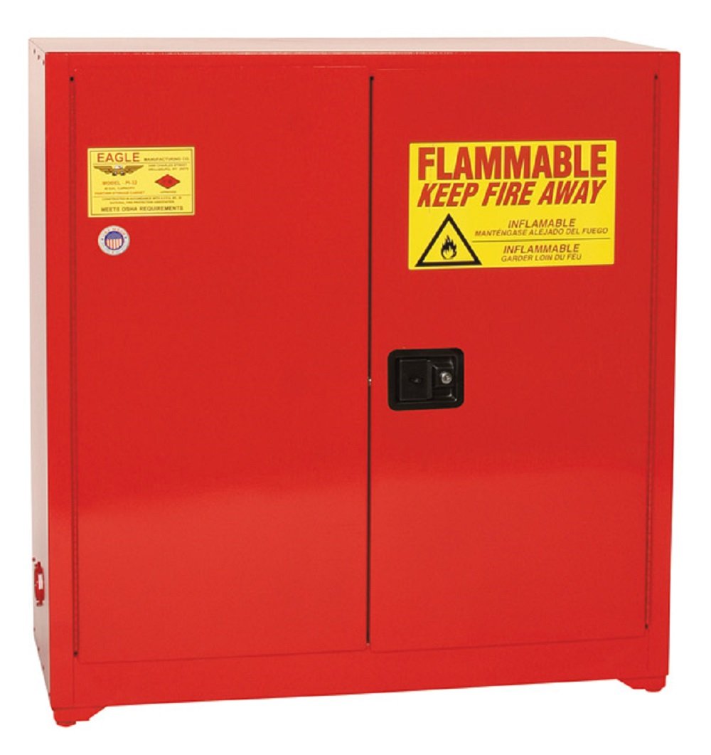 EagleFlammable Paint Safety Cabinet, Manual Close, 2 Doors, 5 Shelves, 60 Gal