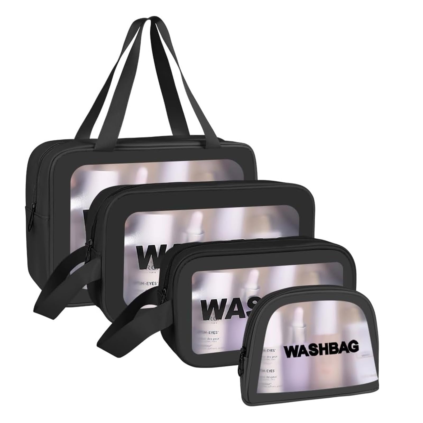 Aucuu Reise Kulturbeutel, Kosmetiktasche, Transparente Kulturtasche Damen, Tragbare wasserdichte Kulturtasche Organizer, Reißverschluss Make-up-Tasche mit Großer Kapazität für Männer Damen