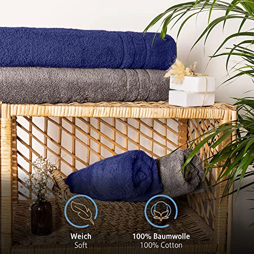Komfortec 2er Saunatuch Set 70x200 cm aus 100% Baumwolle, XXL-Saunatücher, Sauna Handtuch, Weich, Groß, Frottee, Schnelltrocknend… – Ansicht 2