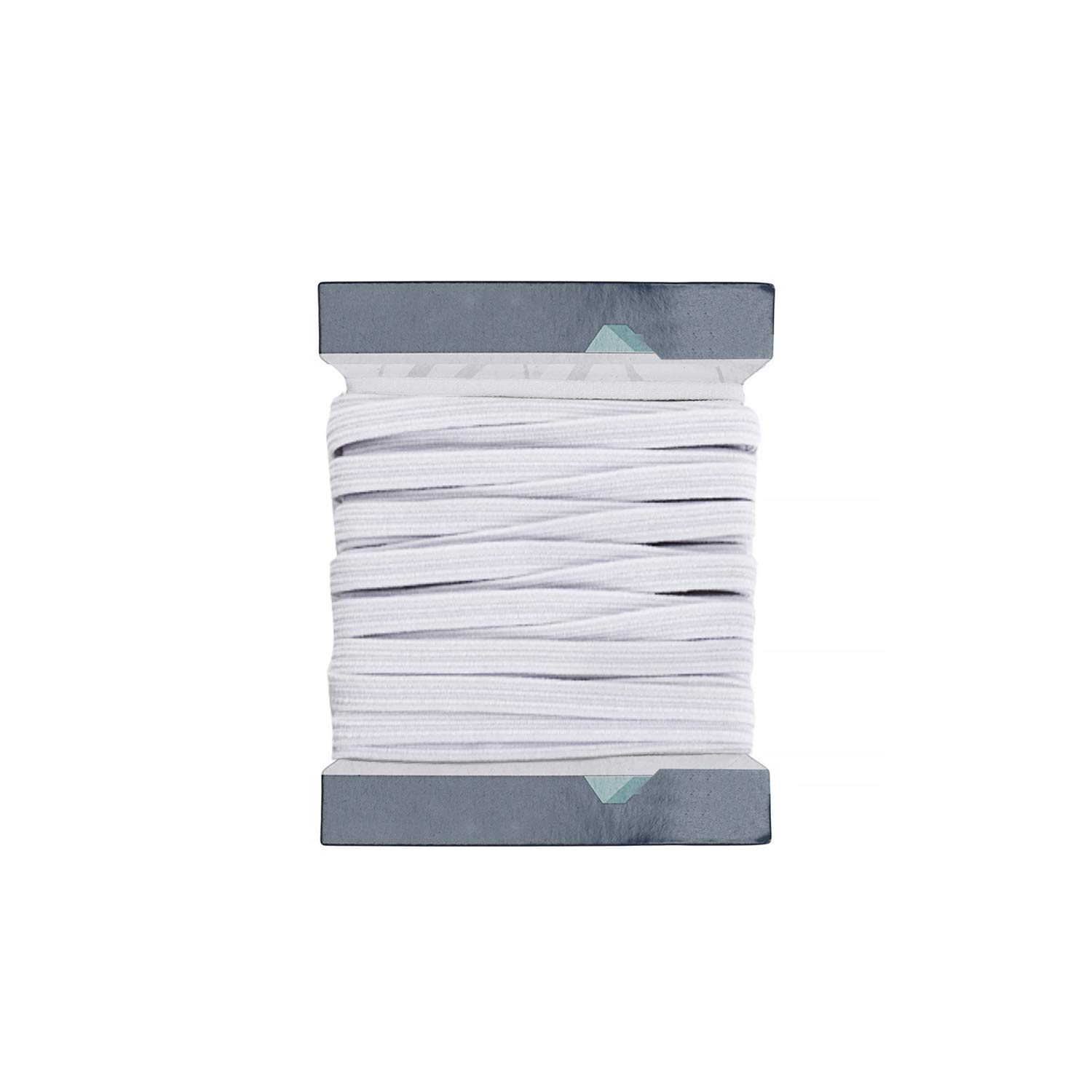 WedDecor7mm White Elastic Cord, Flat Elastic Bands Smooth Finish Sewing Thread for Knitting, Arts & Craft Accessories, Jewelry Making, Clothing, 5 Metres