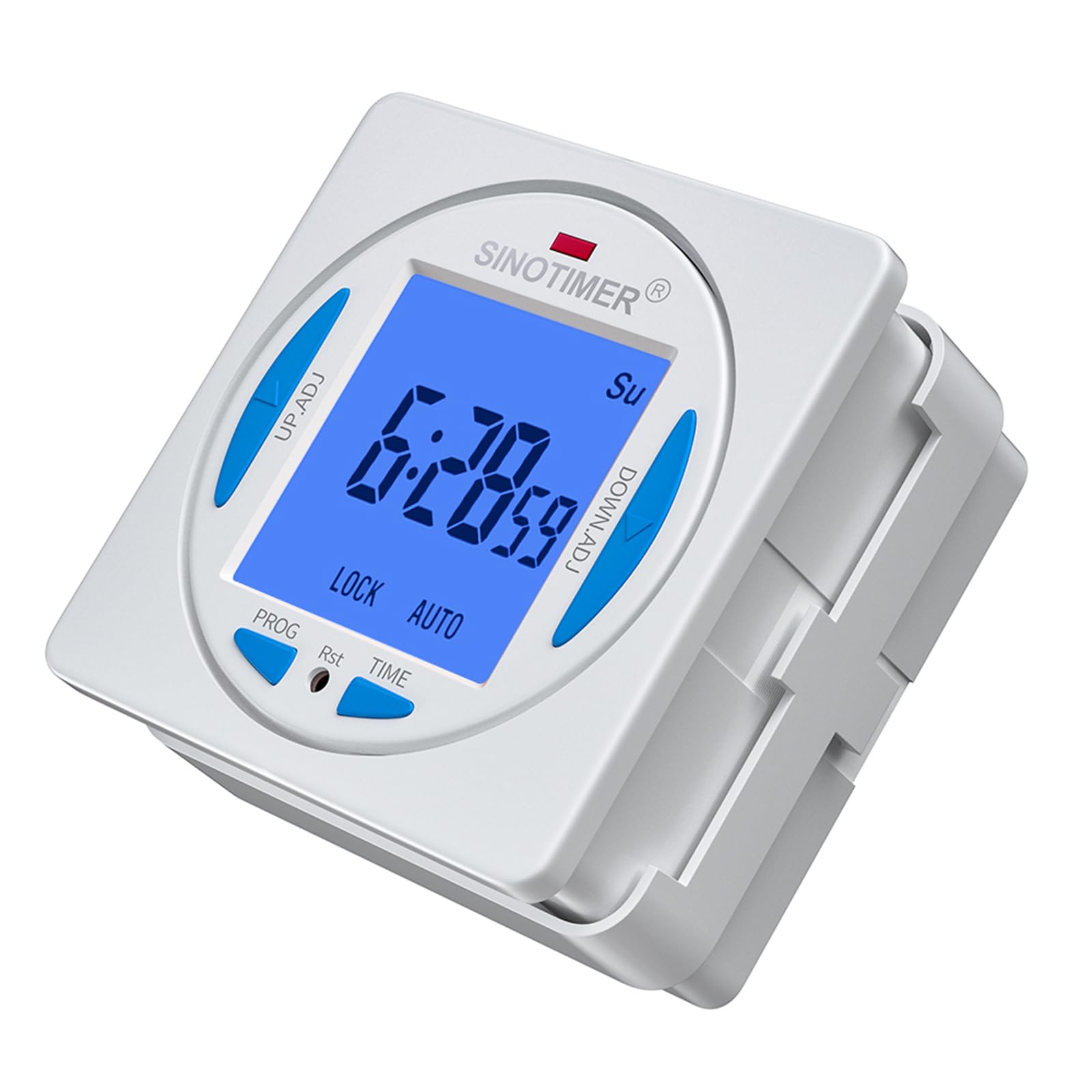 Écran ultra LCD 7 minuteurs quotidiens programmables Deuxième intervalle avec 4 fils de raccordement (rétroéclairage bleu), panneau monté avec boîtier
