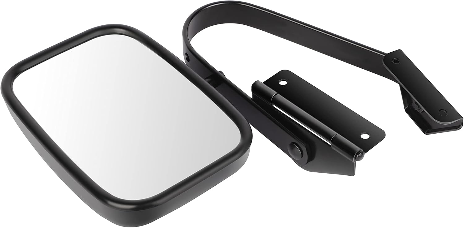 OCPTY Black Driver Side And Passenger Side View Mirror Smooth With Manual Adjustment Manual Fold Non-Heated Side Mirror Compatible For 1984-1990 For Ford Bronco Ii Fo1321106-D42