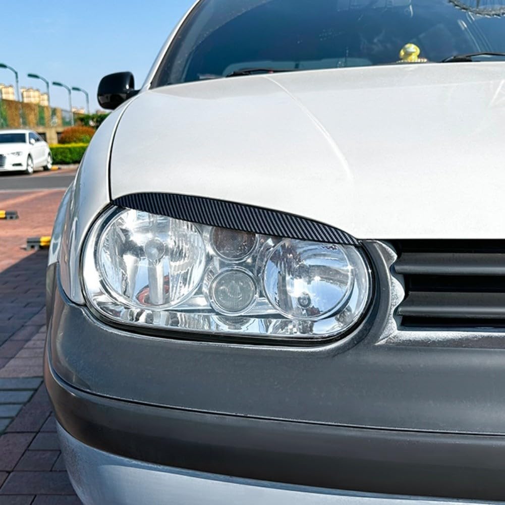 Cubierta de cejas para faros delanteros Golf MK4 GTI SDI R32 para FSI GL GLS 2 puertas y 4 puertas, plástico ABS, parte de estilo de luz delantera (aspecto de carbono)