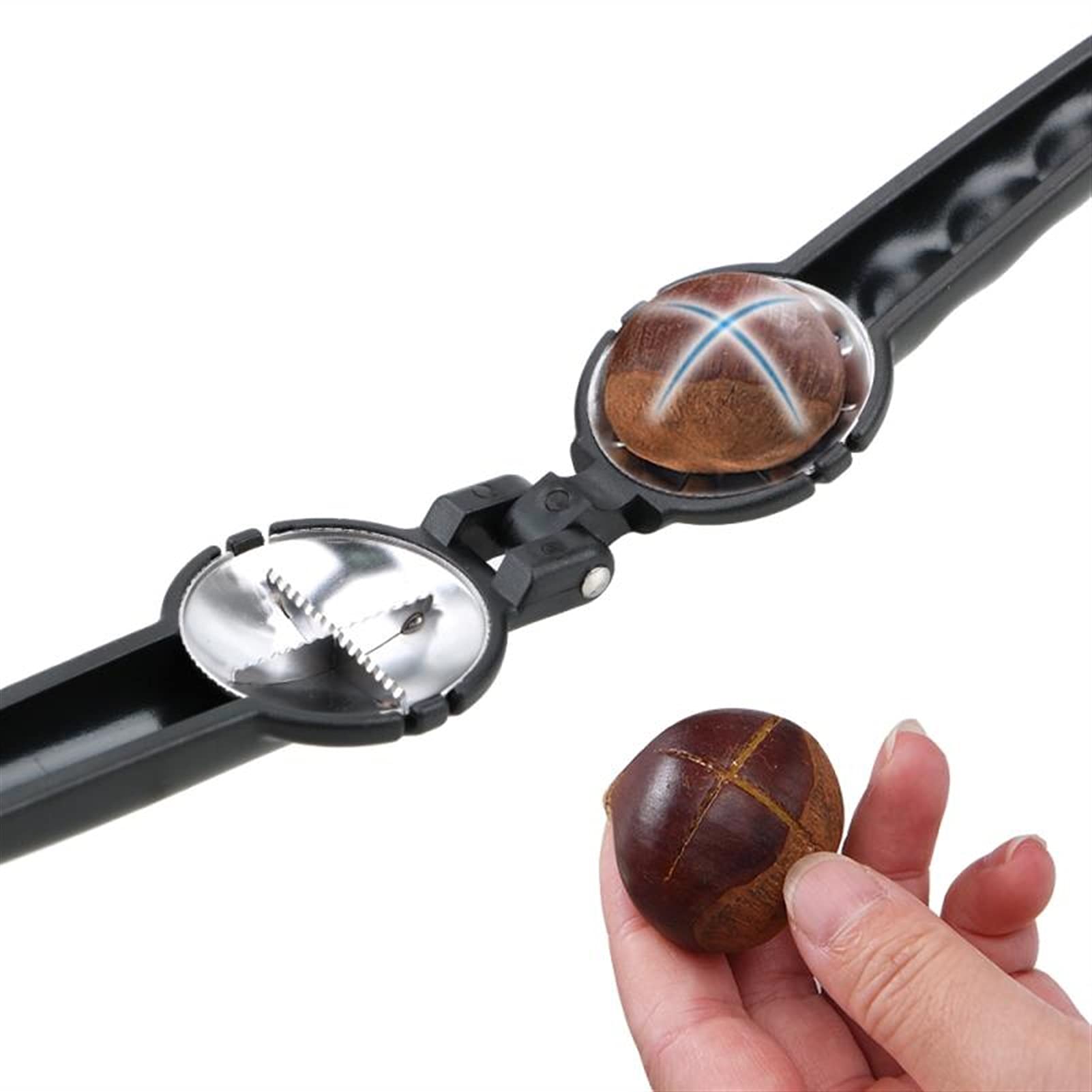 Clip Schiaccianoci, Schiaccianoci Apriscatole del dado Taglierina del castagno del dispositivo di peeling del dispositivo di castagne che castana Raw 2 in 1 Quick Castagna clip in noce Pinze di noce C