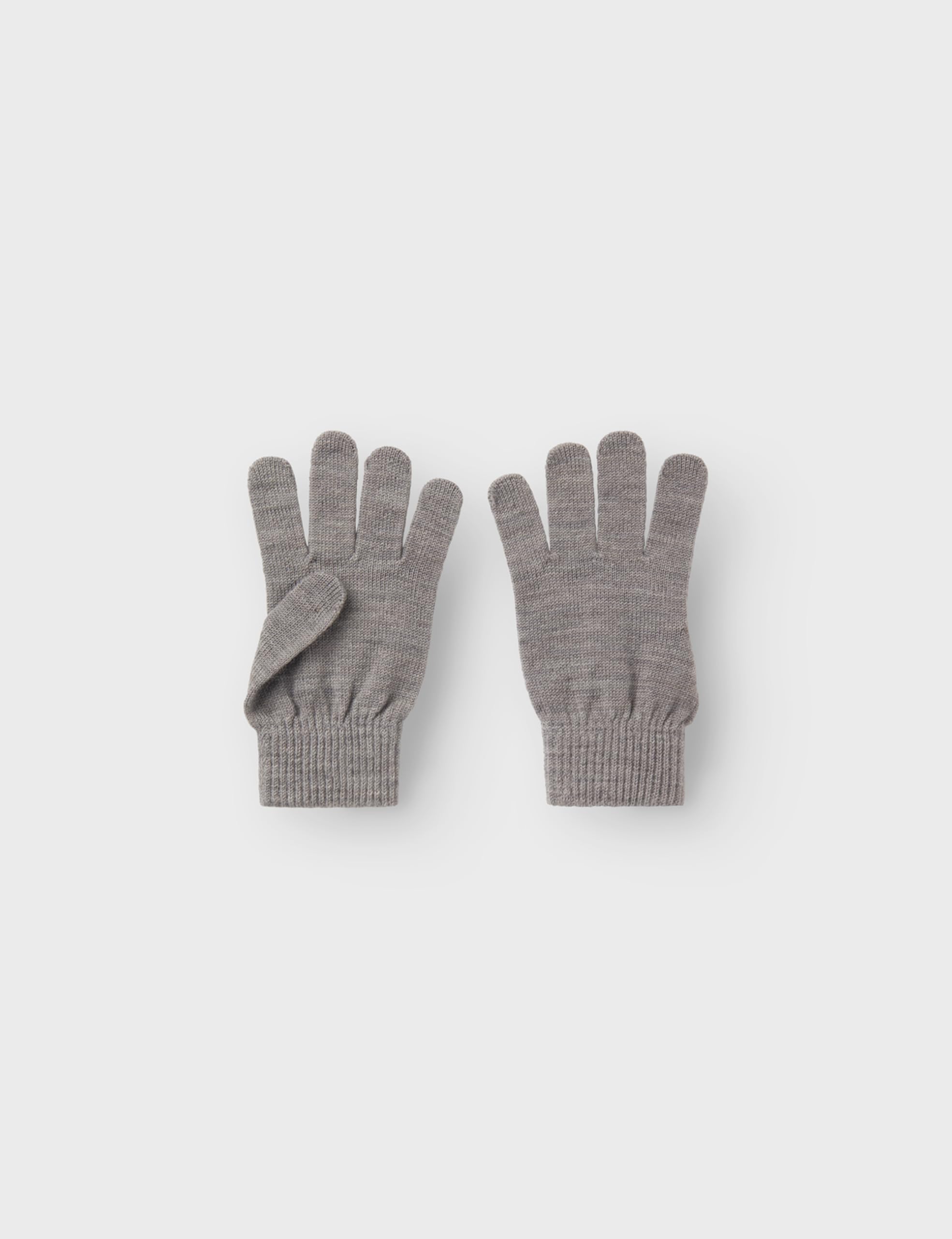 NAME IT Chłopięce rękawiczki NKMWHOLLA Wool Gloves, szare, rozmiar 7, szary, 7
