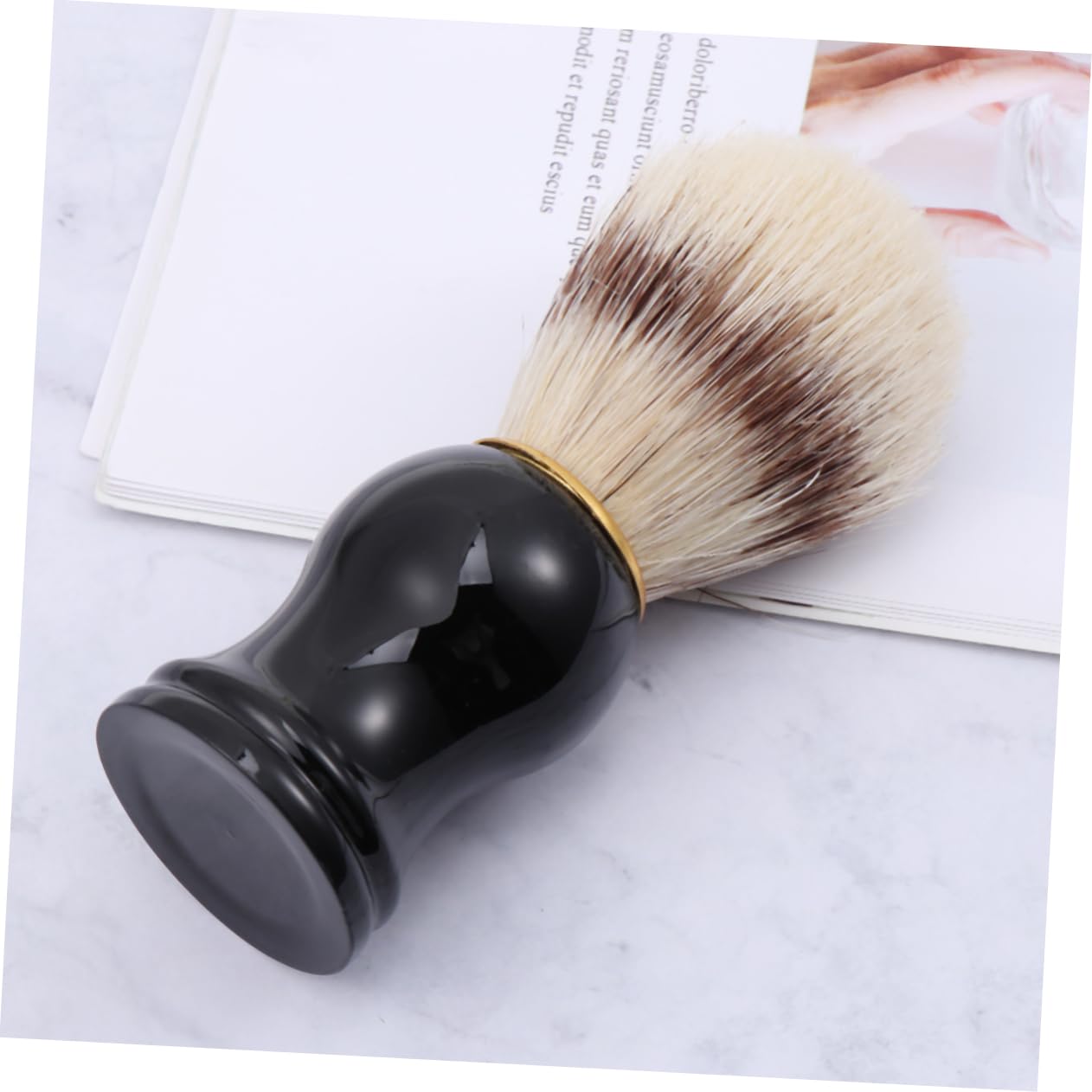 VICASKY 1PC Men's Shaving Brush Brush for Beard and Cleansing Black Handle for Comfortable Grip Essential Tool for Daily Grooming and Luxury present Option