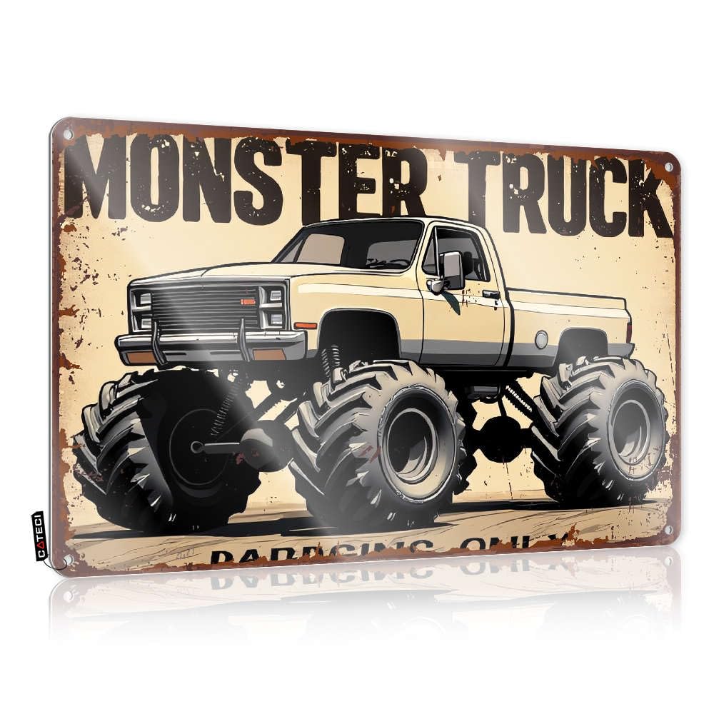 Vintage Monster Truck Poster Tinsign Sleek - Art Things Vintage Wall Art(20X30CM)