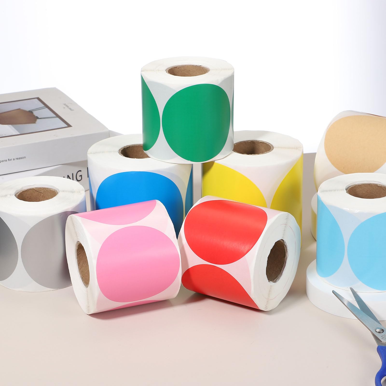 PATIKIL 1000 Pcs Autocollants Points Colorés, 3 Inch Cercles Autocollants Grands Étiquettes Rondes Adhésives Étiquettes Codage Vierges Pour Marquage Bureau De Garage De Cour Maison, Vert