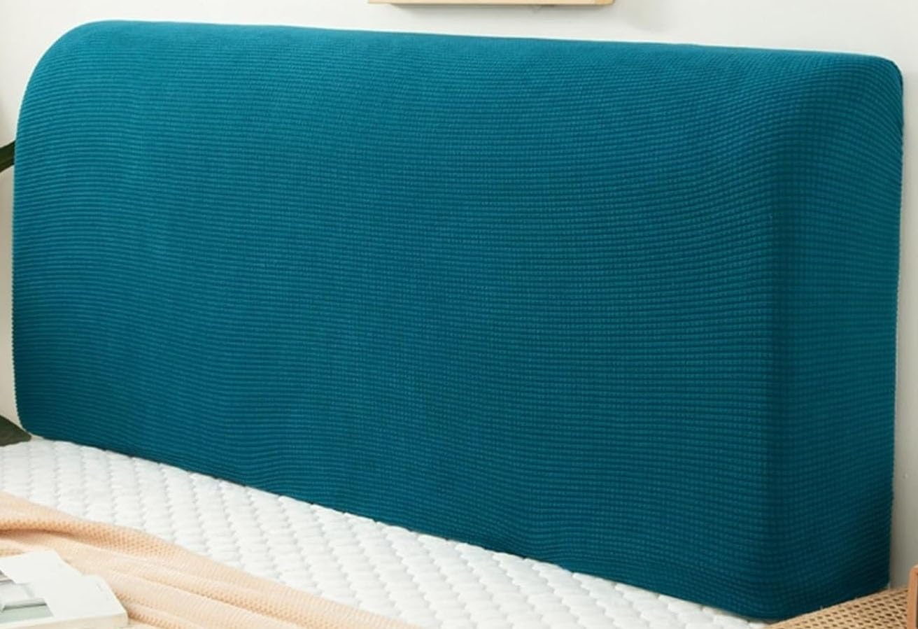 Rtsfkfs Blue Bedside Headboard-Cover,Bed Head Cover High Stretch Velvet Dustproof Bed Headboards Slipcover Modern Elastic Bedspread For Single Double King Bed Head Back Protector ( Color : Size : 150Cm/59In