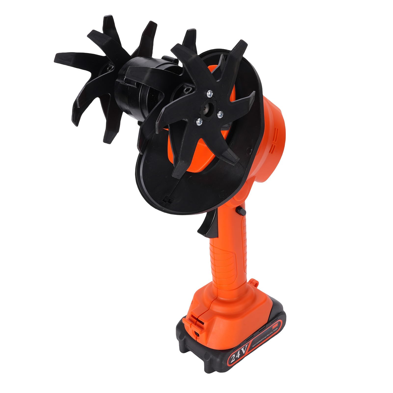 Cordless Electric Tiller with Rechargeable Batteries, Handheld Garden Cultivator for Soil Aeration, Weeding, Lawn Trenching (US Plug)