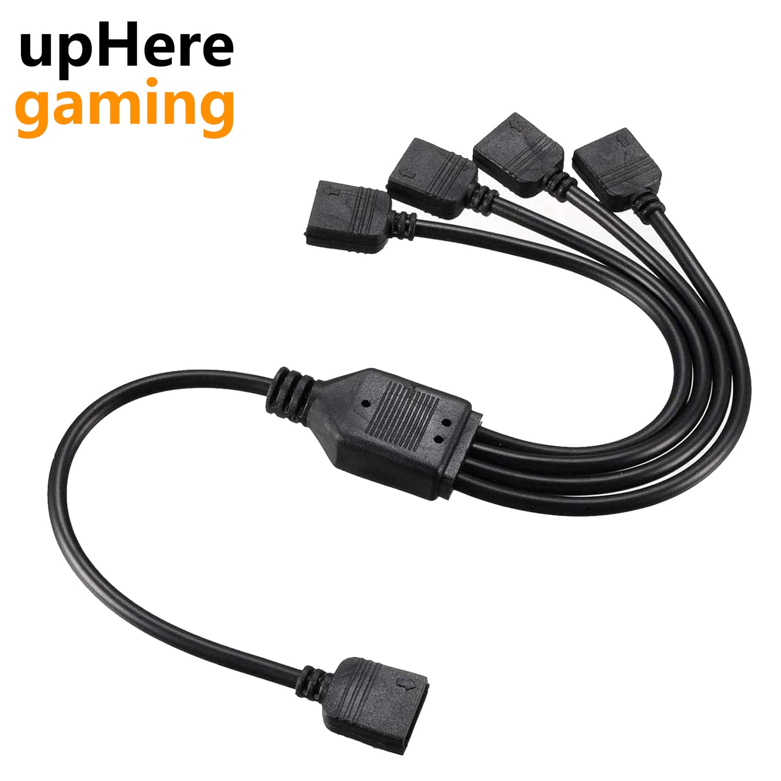 upHere gaming ARGB 3Pin Câble,Hub ARGB Adaptateur RGB,Répartiteur de Ventilateur 1 à 4 Splitter Cable Répartiteur Connecteur pour Bande LED,30 cm avec Broches Mâles（53ARGB）