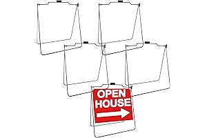 5 Pack Open House Sign Frames for 18" x24" Yard Sign Panels in Black
