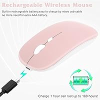 Vista 3 de UrbanX Ratón inalámbrico recargable de 2,4 GHz y Bluetooth, para Samsung Galaxy Tab A7 Lite Bluetooth inalámbrico para portátil/PC/Mac/iPad