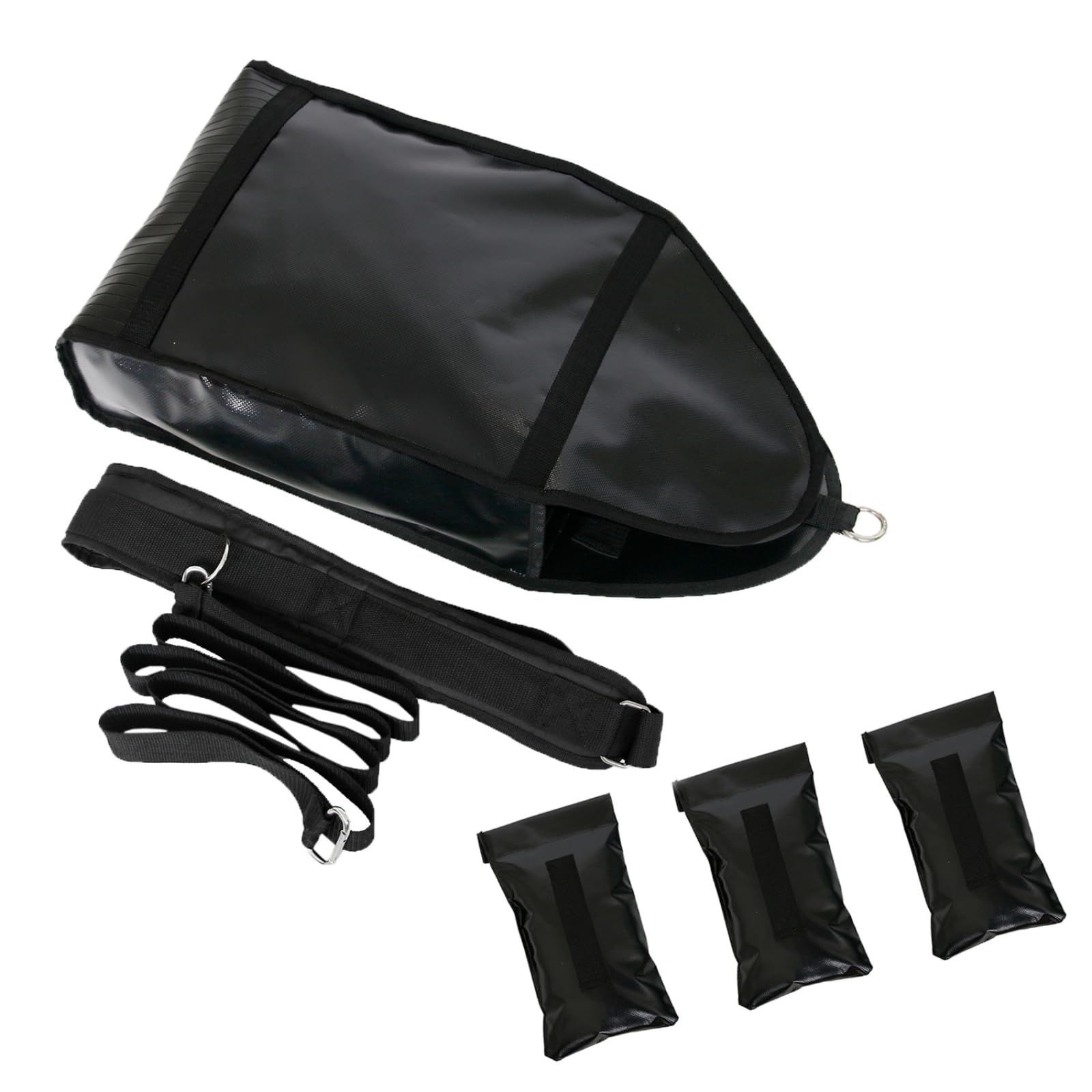 Yabcany Weight Sled Trainer, Adjustable Sandbag Sled Trainer Resistance Sled Trainer,Adjustable Waist Belt with 3 Weight Sandbags, for Sprinter Speed Training Indoor,Black.