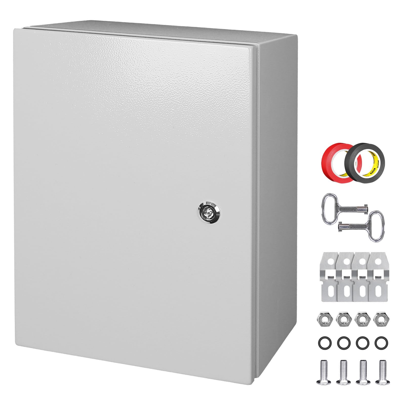 LeMotech Steel Control Cabinet, IP66 Waterproof and Dustproof Connection Box, Lockable Control Box, Electrical Housing with Built-in Mounting Plate, Electric Box for Outdoor and Indoor Use, 400 x 300
