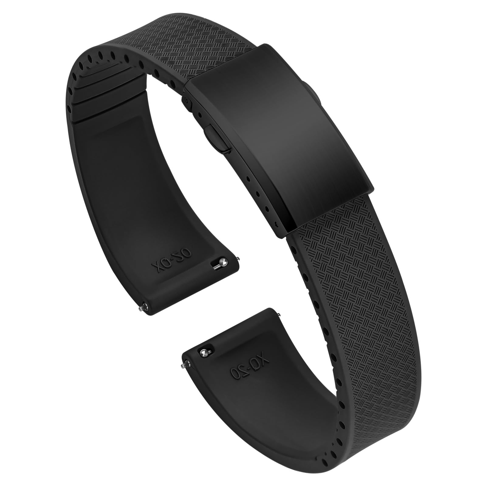 ULLCHRO Uhrenarmband 20mm 22mm Gummi FKM Schnellverschluss, Fluorkautschuk Armband für Herren mit Edelstahl Schnalle, Ersatzarmband für Uhren für Sportuhren und Taucheruhren