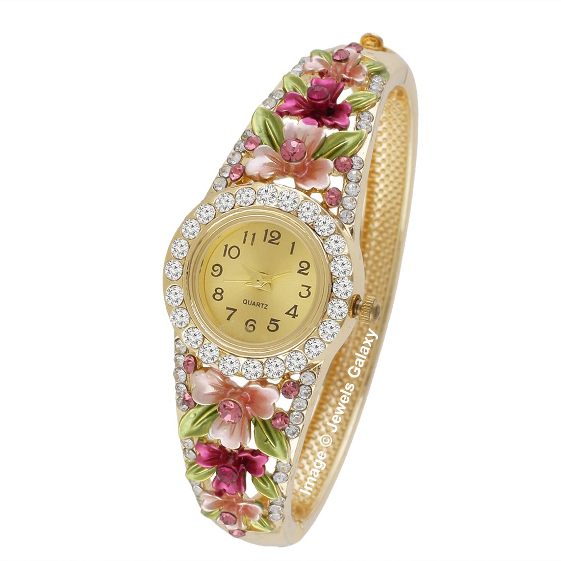 Jewels Galaxy Exclusive Luxuria AD Floral Designer Limited Edition Amazing Pink Charm Bracelet Jewellery For Women & Girls (SMNJG-WTC-9075) (B072B6HSD6) Amazon Price History, Amazon Price Tracker