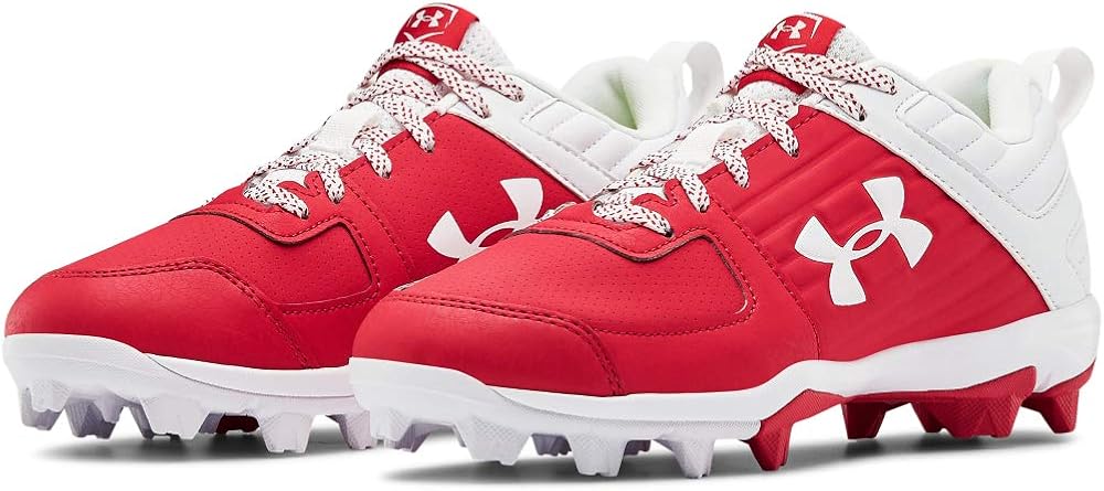 Under Armour Boy's Leadoff Low Rm Jr. Baseball Shoe Red (600)/White 6 Big Kid
