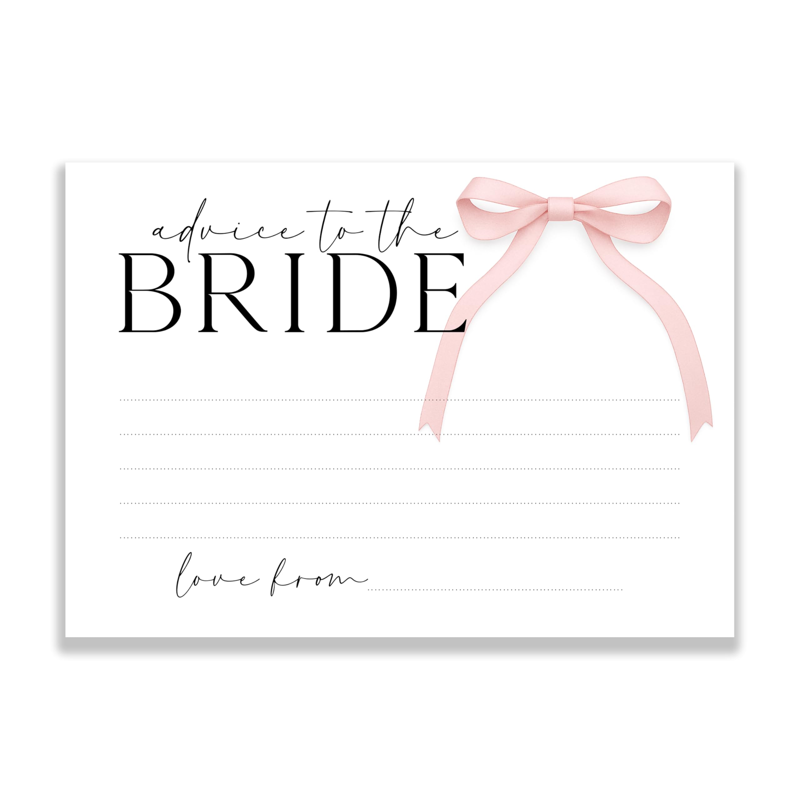 The Little Party Company Advice to the Bride Cards, Pink Bow Theme, Pack of 15, A6 Size