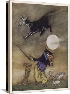ART.COM Stretched Canvas Print Hey Diddle Diddle by Arthur Rackham, 12" x 16"