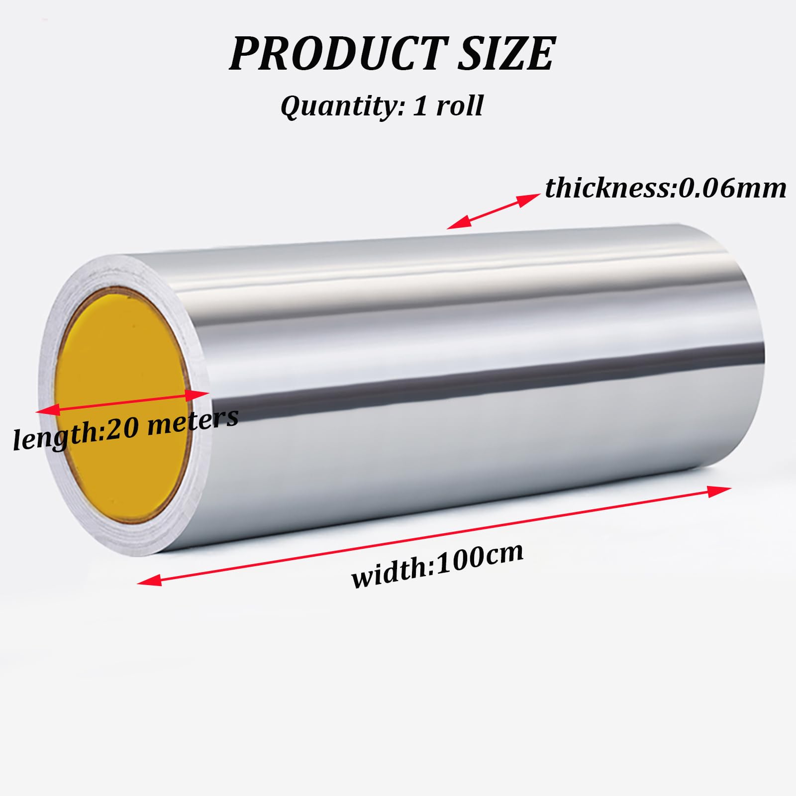 Taśma z folii aluminiowej o grubości 0,06–0,15 mm, szerokości 100 cm x długości 20 m