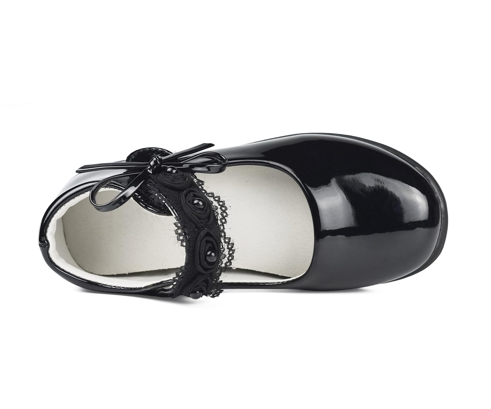 Scarpe Mary Jane Eleganti per Ragazze Ballerine Basse con Fiocco Pizzo per Matrimonio, Festa, attività, Scuola