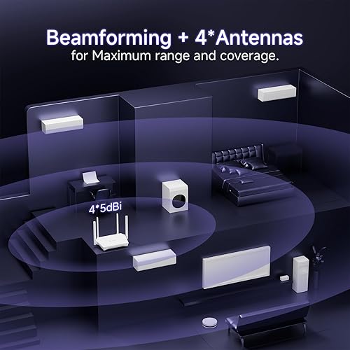 Miniatura 5 de Router AX1500 WiFi 6 Router de Internet inalámbrico de doble banda, velocidad inalámbrica de hasta 1.5 Gbps, puertos Gigabit completos, conformación