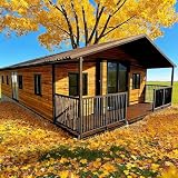 Maison préfabriquée Extensible pour Adultes avec terrasse Avant et Verre...