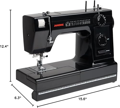 Miniatura 5 de Máquina de costura industrial con cuerpo de aluminio HD1000 edición en color negro con caída de 14 hileras, ojal de 4 pasos, enhebrador de agujas