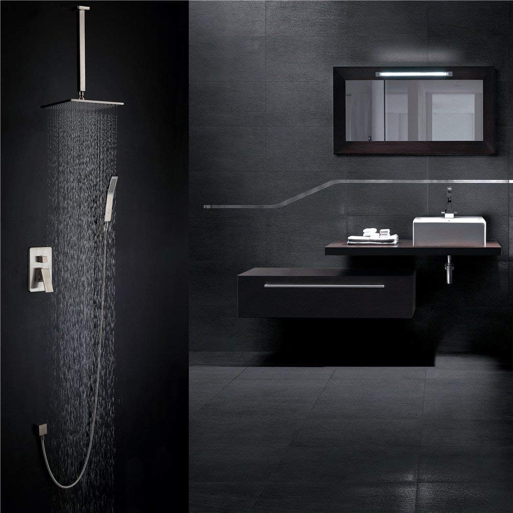 Ensemble de douche cascade LUNEZY au plafond avec mitigeur céramique pour jet haut débit