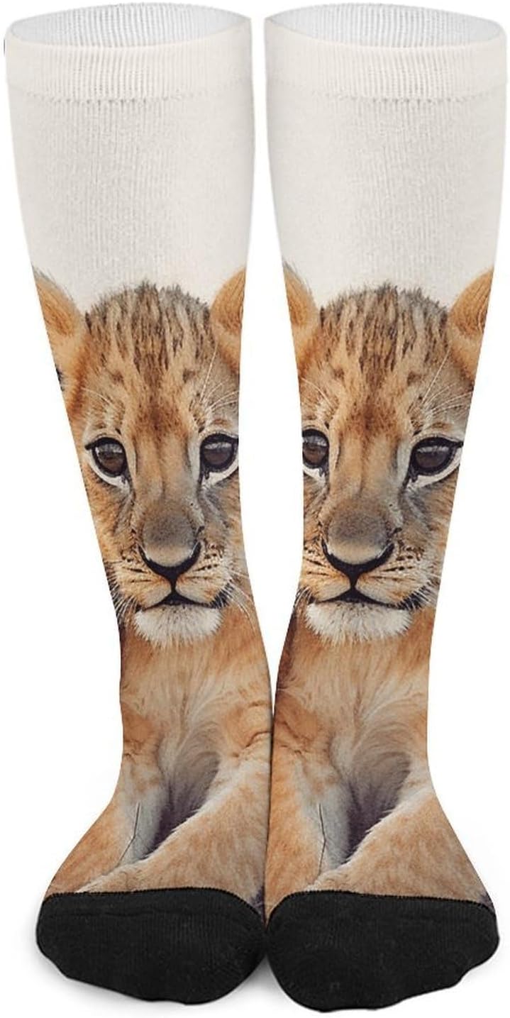 Small Lion Knee High Soccer Socks Moisture Wicking