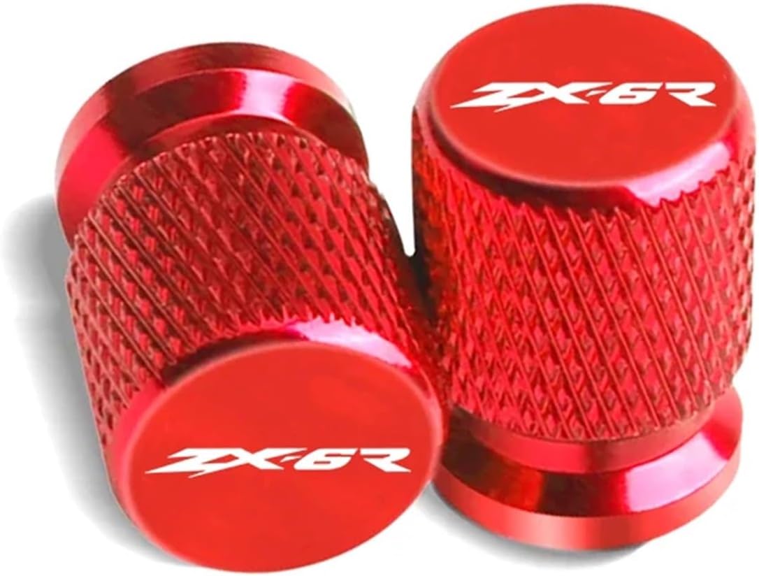 Compatible with Kawasaki Ninja ZX-6R ZX 6 R 6R ZX6R 2009-2024 2025 Motorcycle Accessories CNC Vehicle Wheel Tire Valve Stem Caps Dust Covers(Red)